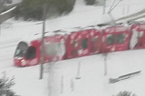Des trams bloqués dans la neige